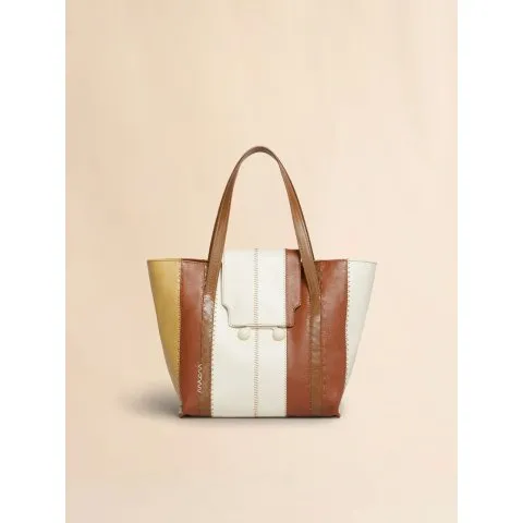 Marni Cream, brown, and beige leather Trunkaroo medium Bag