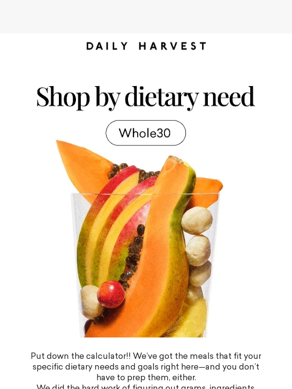 Daily Harvest - GLP-1? High fiber? Whole30?