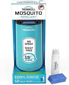 Thermacell Mosquito Repeller Patio Shield; Includes 12-Hour Refill; 15 Foot Zone of Protection; Highly Effective Mosquito Repellent for Patio; Bug Spray Alternative; Scent Free