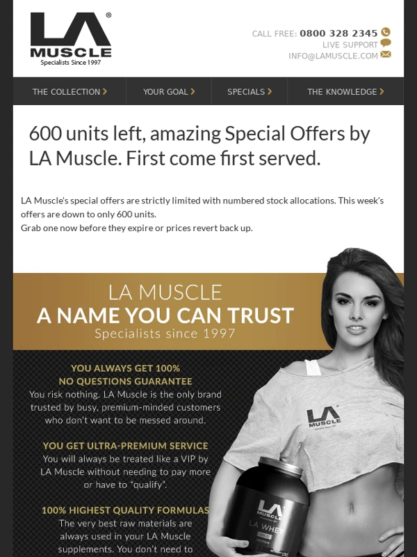 La Muscle - 600 left of these special offer muscle builder and fat burners