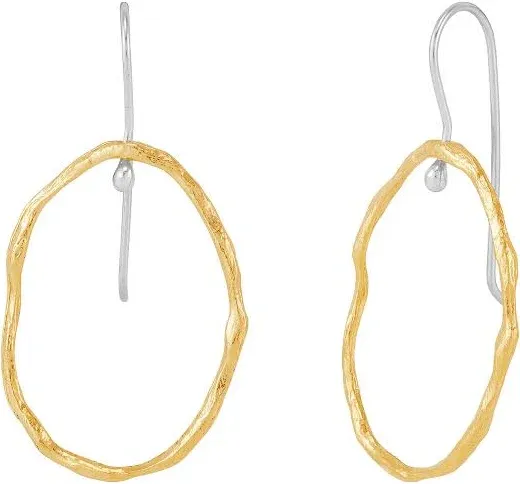 Silpada Sterling Silver 14K Yellow Gold Circuits of Joy Drop Earrings