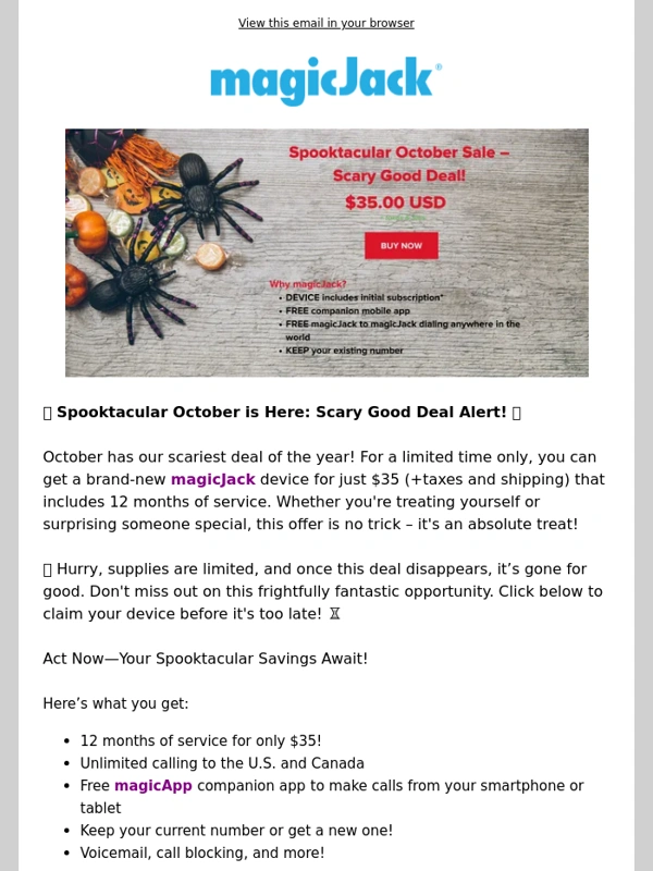 MagicJack - ? October Deal: Get a New Device for Only $35!