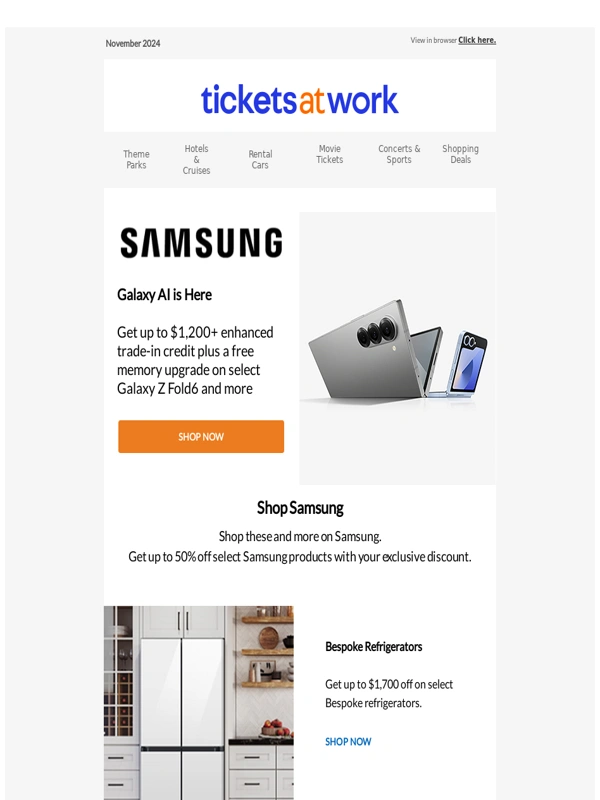 Tickets At Work - Experience Samsung’s Next Level AI—Get Up to $1,200 Trade-In Credit