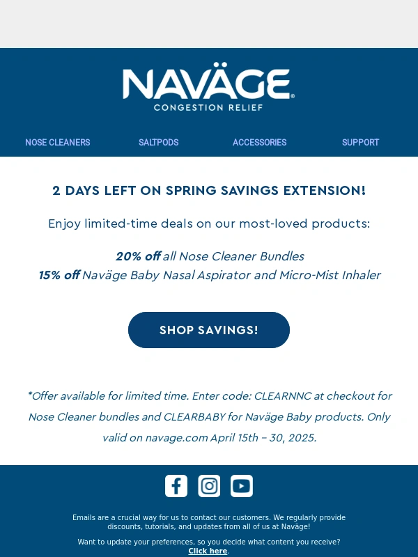 Navage - Only 2 Days Left to Save Big!