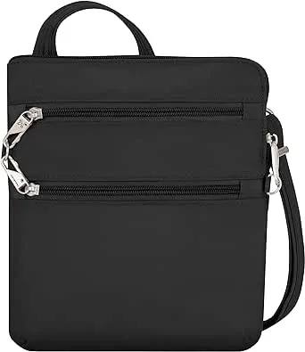 Travelon Anti-Theft Classic Slim Double Zip Crossbody (Black)