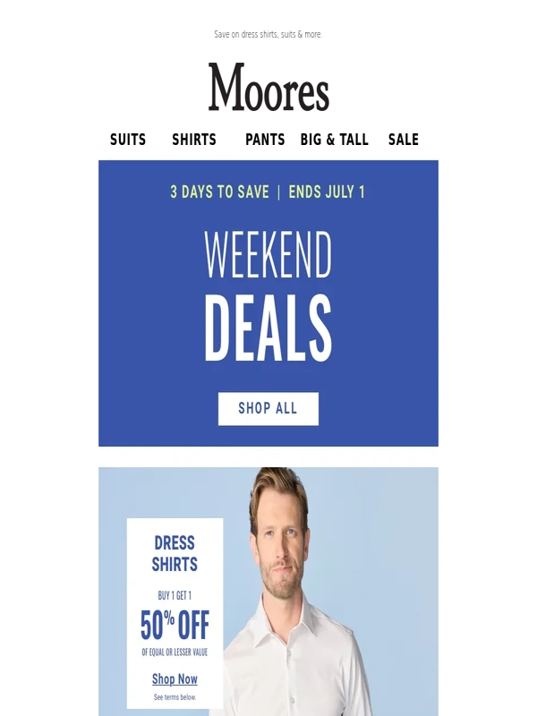 moores - WEEKEND DEALS: 3 days to save