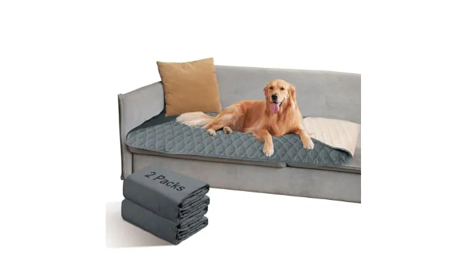 Roilpet 2 Pack Waterproof Dog Bed Cover Blanket Non Slip Couch Cover for Pets Small Dog Cat Kids Children Sofa Furniture Protector(38″×75″, Dark Grey)