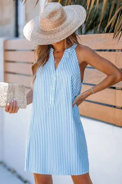 Cupshe Women's Striped Sleeveless Mini Dress