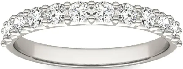 1-1/10 ct. t.w. Diamond Moissanite Anniversary Band in 14k White