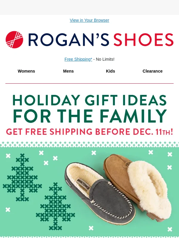 Rogans Shoes - Great gift ideas for the family