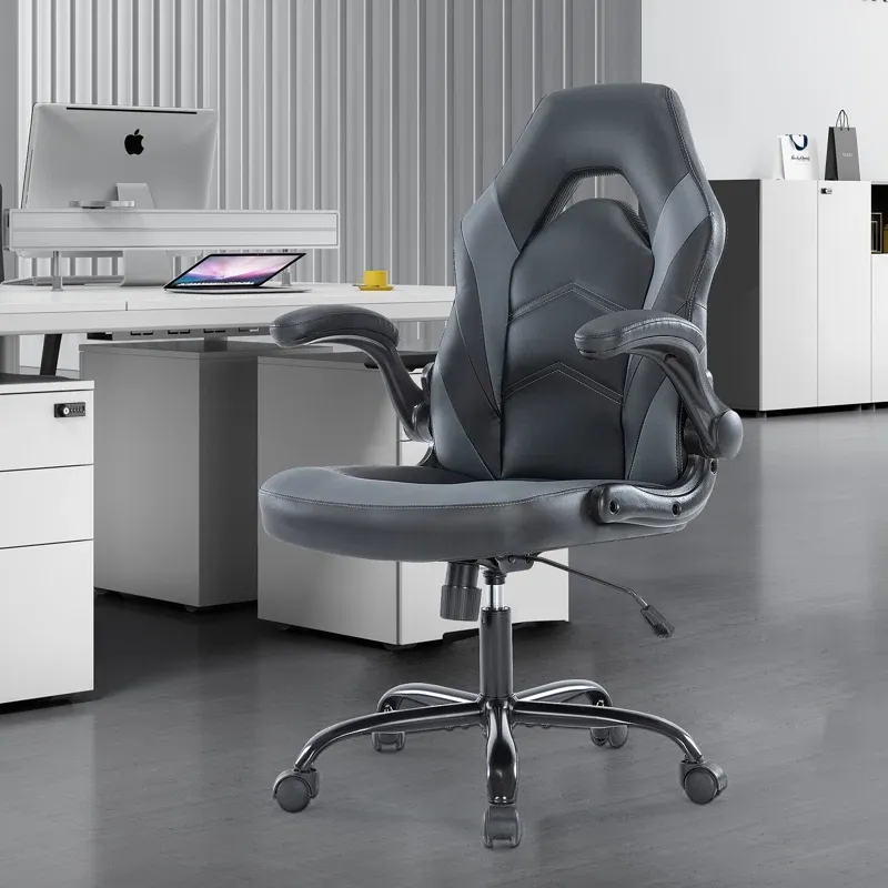 Inbox Zero Denesha Adjustable Reclining Ergonomic Faux Leather Swiveling PC & Racing Game Chair