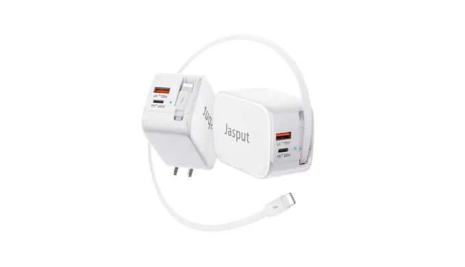 3 in 1 Retractable Wall Charger with Cable, 40W Fast Retractable Phone Charger Wall Plug with 18W USB A and 20W Type C Ports,Portable USB Chargers Block for iPhone 14/13/12/11, iPad