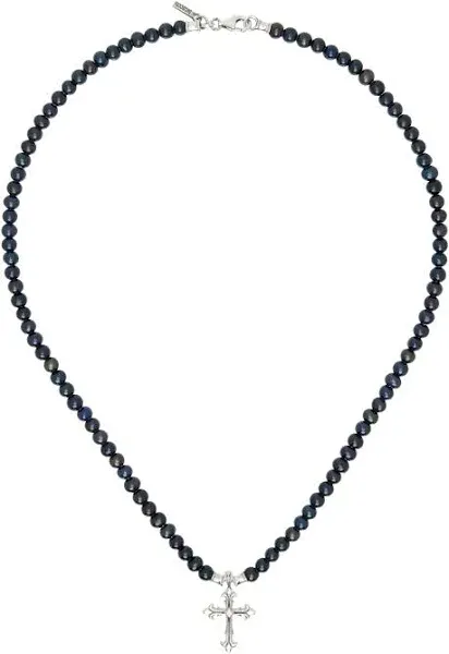 Emanuele Bicocchi Pearl Cross Necklace