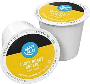 Amazon Brand - Happy Belly Light Roast Coffee Pods, 100 Count, Compatible with Keurig 2.0 K-Cup Brewers