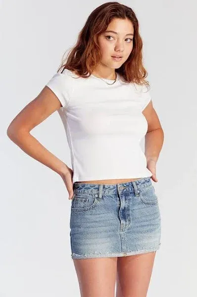 Women's Low Rise Denim Mini Skirt
