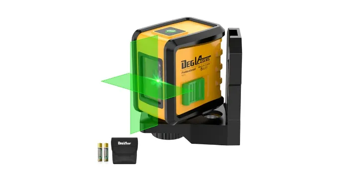Self Leveling Laser Level,DEGLASERS 100ft Green Cross Line Laser Level,3 Brightness Adjustment,Manual Self leveling and Pulse Mode,IP54 Waterproof,Magnetic Bracket,Battery,Carrying Bag Included