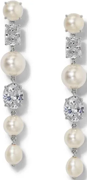 Nadri London Women's Mixed Linear Statement Earrings