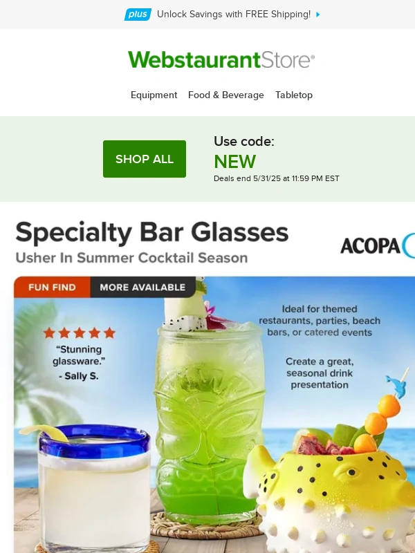 WebstaurantStore - May’s last days bring new offers