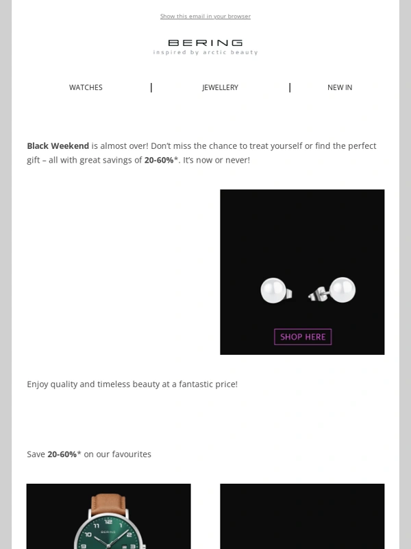 Bering - Last Chance! – Save between 20-60%!