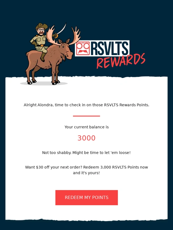 RSVLTS - Your RSVLTS Rewards Points - 3000
