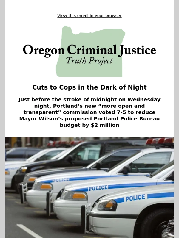 Justice - Portland City Council cuts cop funding in the dark of night