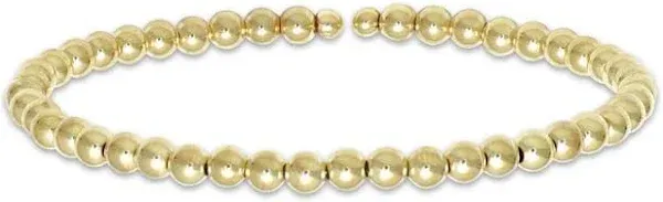 10K Yellow Gold & Titanium Beaded Cuff Flex Bangle Bracelet