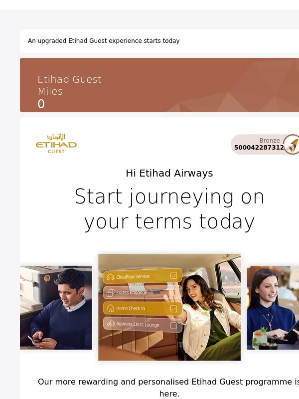 Etihad - Start personalising your benefits today
