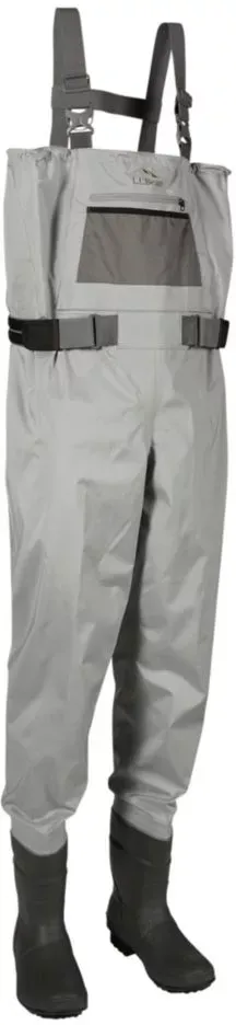 Men's Double L Stretch Boot Foot Waders with Super Seam Graystone S 8, Waterproof/Rubber L.L.Bean