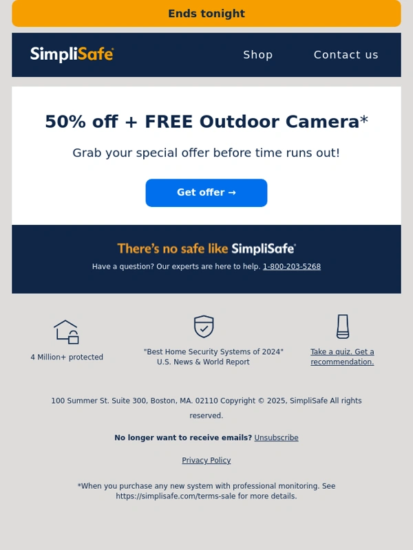SimpliSafe - Last chance to snag your free gift