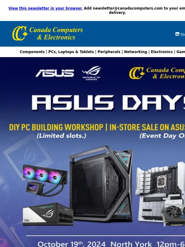 Canada Computers - Win $500 & ASUS Goodies at the DIY PC Building Workshop [2024-10-12]