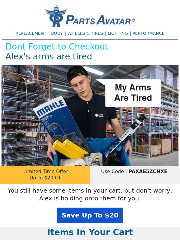 Parts - Checkout Now To Save Up To $20!
