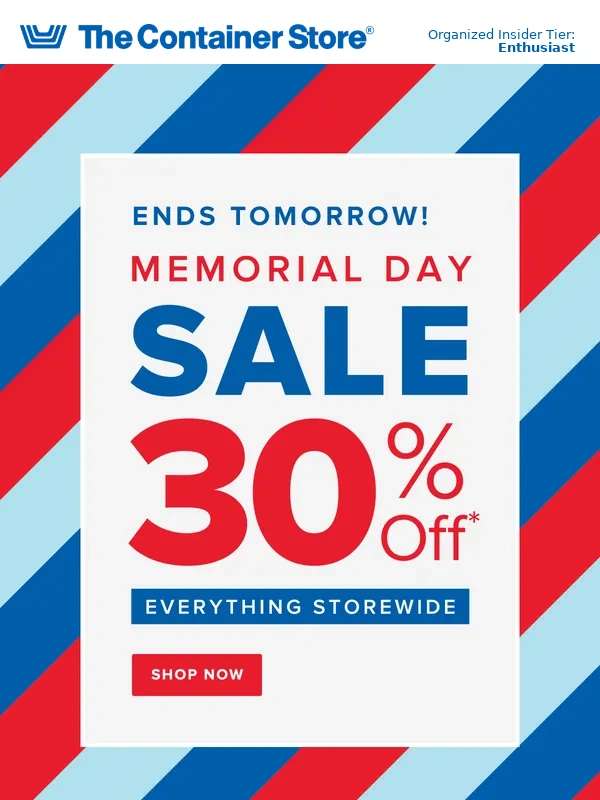 The Container Store - Only TWO MORE DAYS For 30% Off Storewide!
