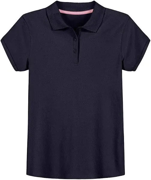 IZOD Girls' School Uniform Short Sleeve Polo Shirt