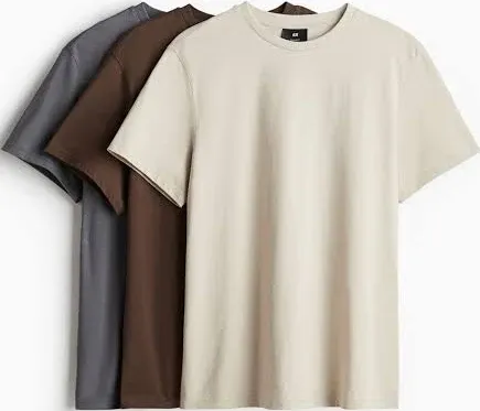 H&M Men's 3-Pack Regular Fit T-shirts
