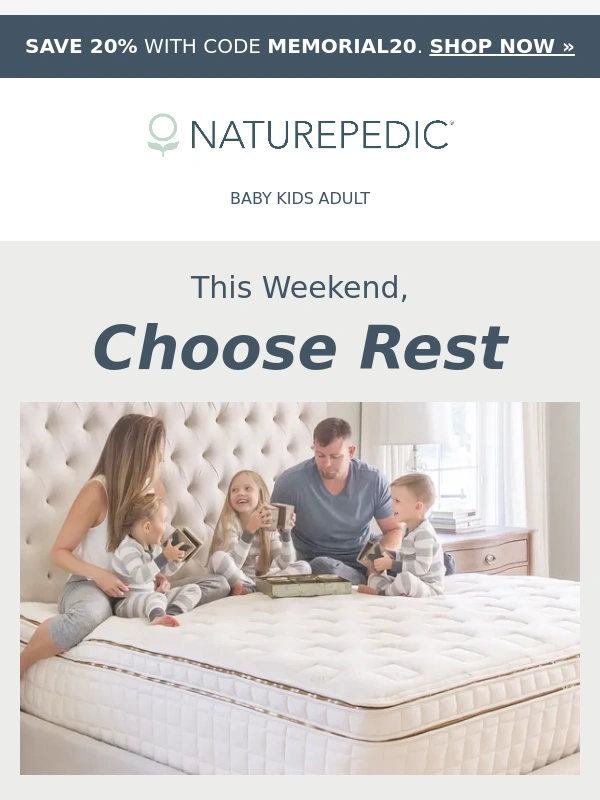 Naturepedic - Slow down. Stretch out. Summer starts in bed