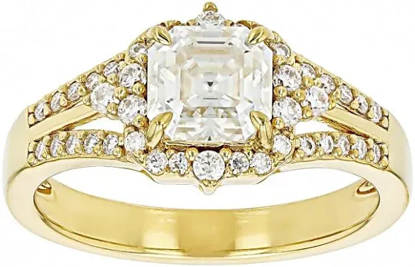 14K Yellow Gold Moissanite Dew