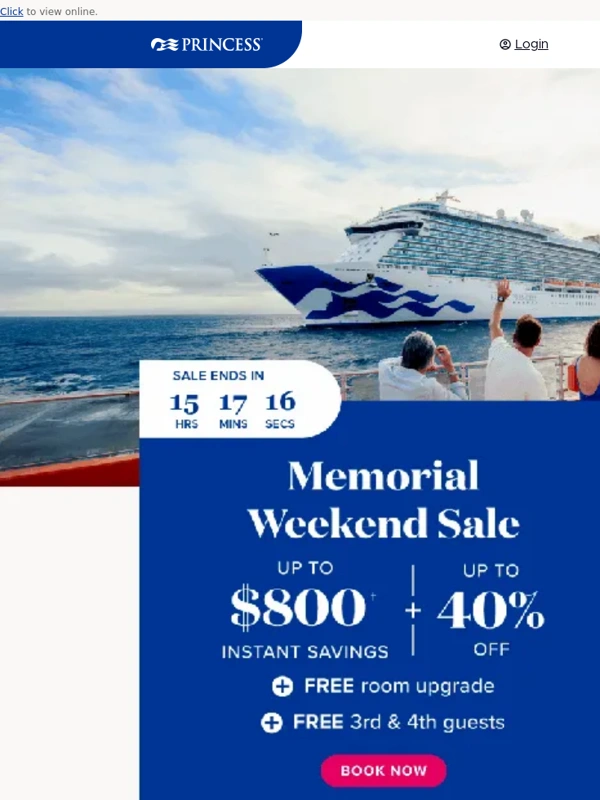 Princess Cruises - Double instant savings is ending … ⌛