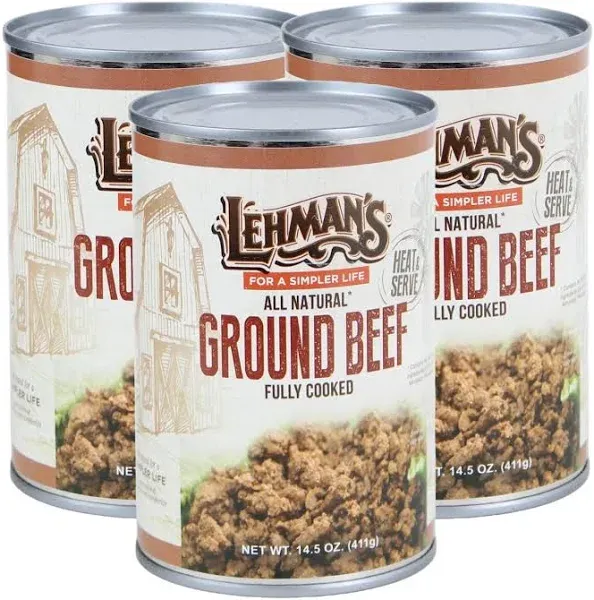 Lehman's All Natural Canned Ground Beef Meat