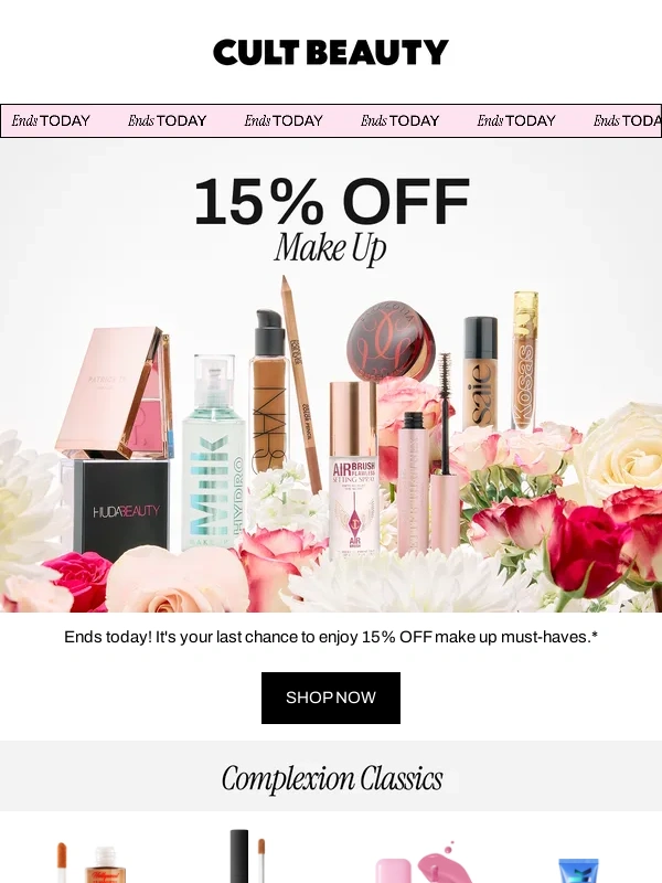Cult Beauty - Last call! 15% OFF make up