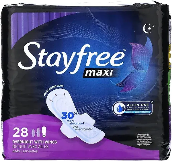 Stayfree Maxi Pads Overnight with Wings
