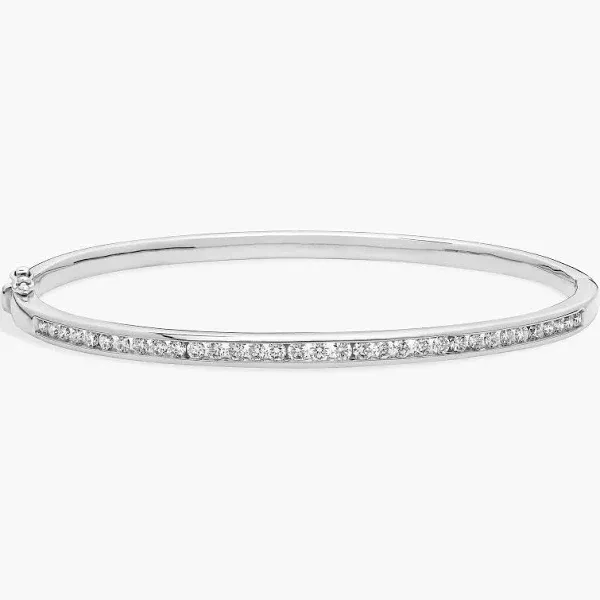 Blue Nile Channel-Set Diamond Bangle in 18K White Gold
