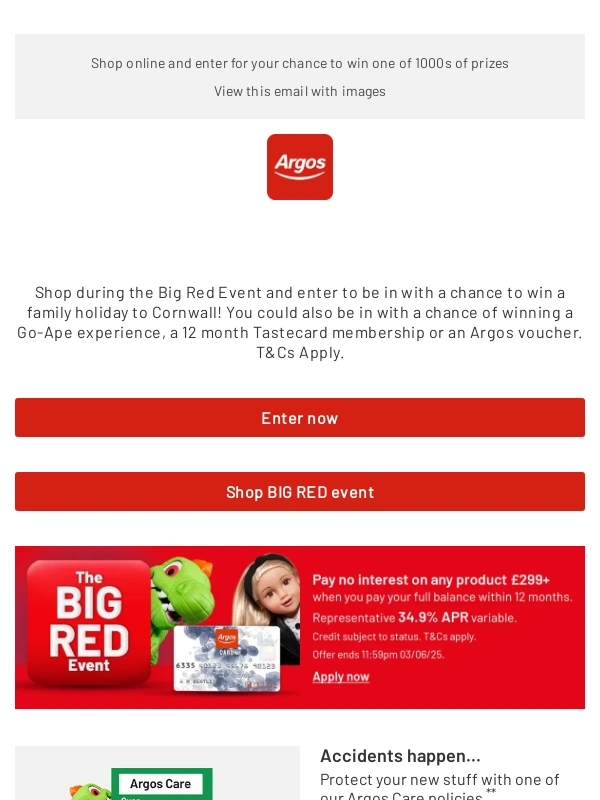 Argos - Our BIG RED competition is back! ?