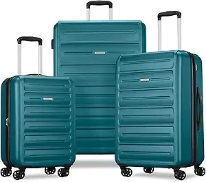 American Tourister Westridge Hardside Luggage Set with Spinner Wheels, Teal, 3PC Set (CO/M/L)
