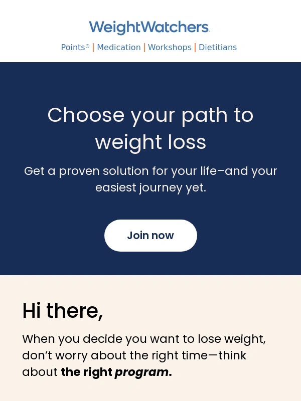 Weight Watchers - Proven solutions. Easier weight loss. ?