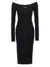 Women Off Stamp Slick Scoop Mididre Dress In Black White