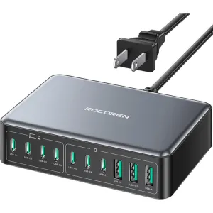 Rocoren 480W 10-Port USB GaN Charging Station