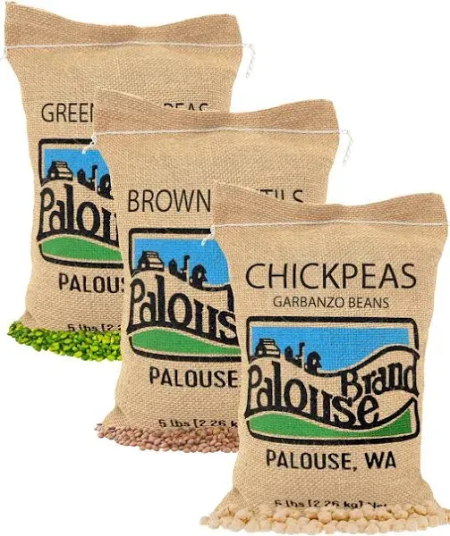 Burlap Legume Pack Chickpeas Brown Lentils Green Split Peas