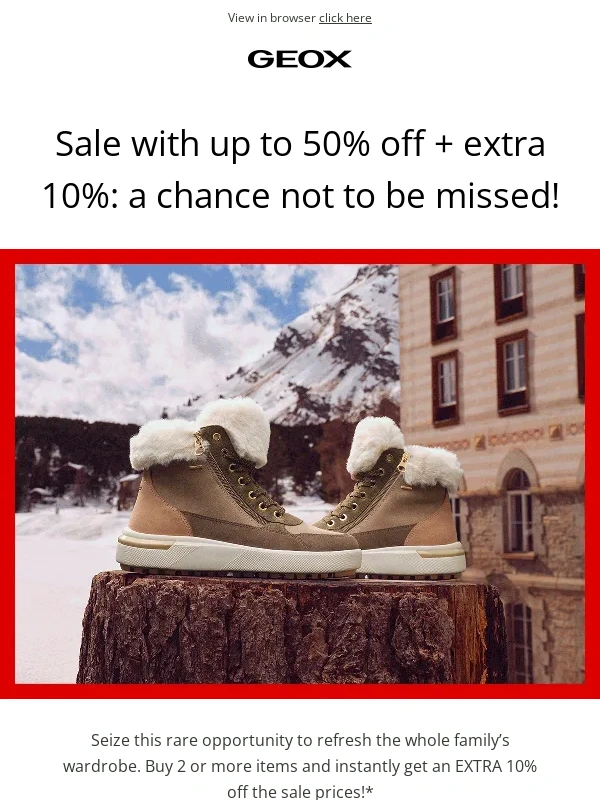 Geox - Don’t miss an extra 10% off discounted prices