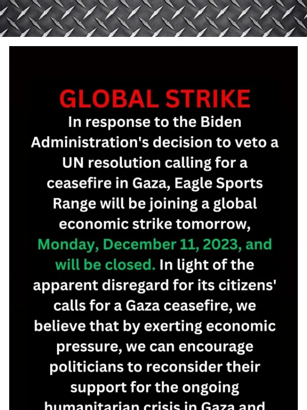 Eagle Sports Range - GLOBAL STRIKE - EAGLE SPORTS RANGE CLOSED 12/11/2023