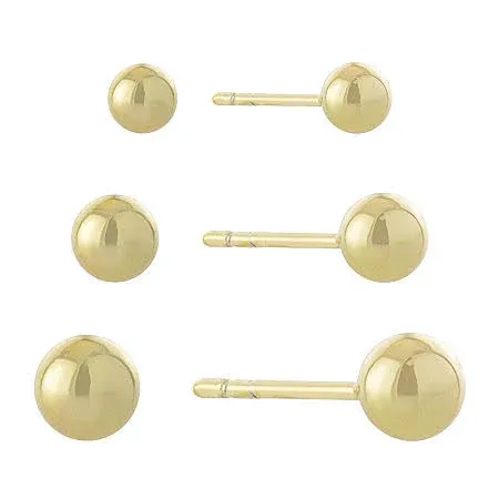 Belk Silverworks Trio Ball Stud Earring Set